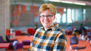 Civil Engineering student Melody Veldorale '23 in the library