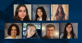 Photo grid containing portraits of some members of the class of 2027