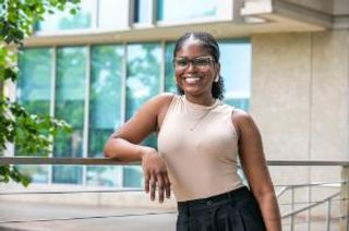 Bioengineering student Kissamy Georges at her research internship at Vanderbilt University