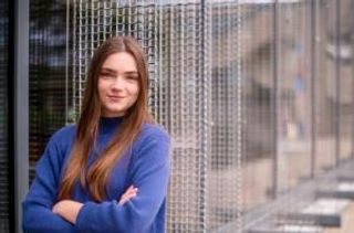 Melanie Veilleux pictured outside the Claire T. Carney Library