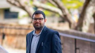 Pushkar Bhatia '24 pictured on the campus quad