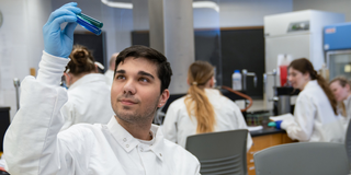 MLS students in lab