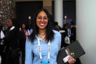 Civil engineering major Malaika Pollard at the National Society of Black Engineers convention