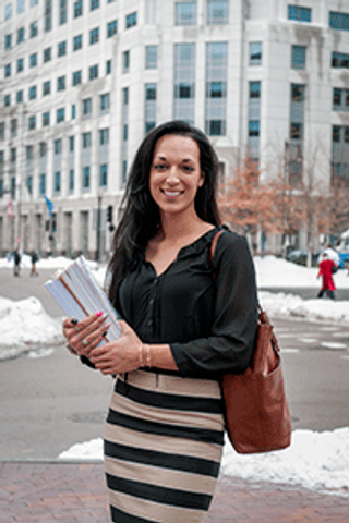 Accounting major Lauren Soares '14 interned at KMPG, Inc., in Boston