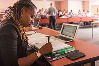 Student in classroom