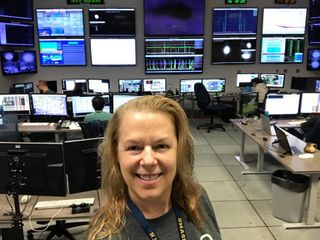 Janeen Romie in control room of LIGO Livingston Laboratory