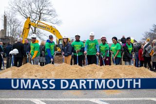 UMassD Students at groundbreaking ceremony