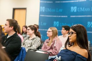 Students sitting in a Law school class