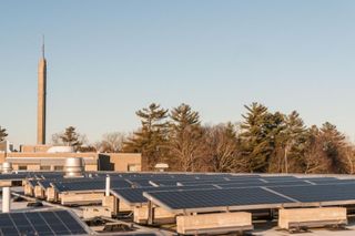 Solar Panels on campus building roof