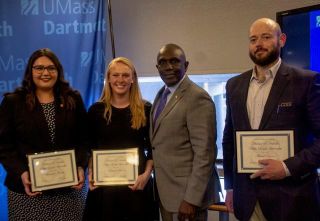 Student award winners with Chancellor