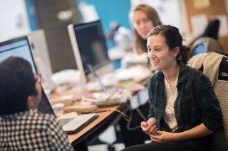Students sitting at computers