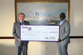 BankFive President and CEO William Eccles, Jr. and UMassD Chancellor Robert E. Johnson