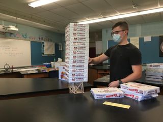 Student with custom made model bridge