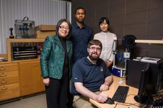 Hong Liu and graduate students at UMass Dartmouth