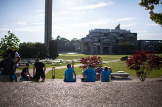 Students on the quad
