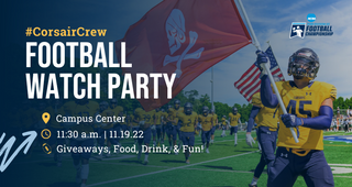 Football watch party graphic