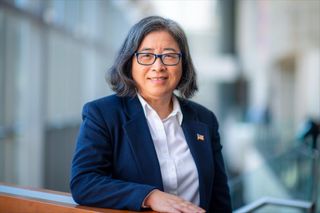 Professor Hong Liu portrait in the library