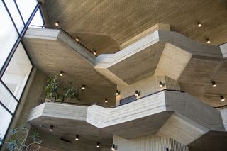 Brutalist angles in the Liberal Arts Building