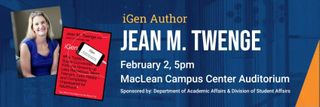 Event flyer for Jean Twenge public lecture