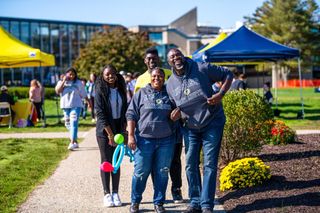BLue Gold weekend family in umassd gear