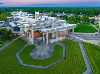 UMass Dartmouth campus at dusk