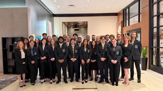 UMass Dartmouth DECA team pictured at the International Career Development Conference (ICDC) in Louisville, Kentucky.