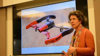 Law Professor Hillary Farber gives a lecture on drones and privacy