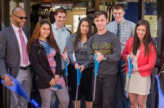 Students at ribbon cutting