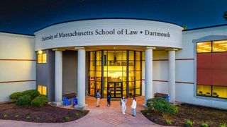 Aerial view of UMass Law