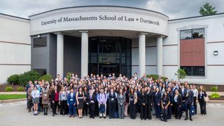 The entering class of 2026 pictured after the first day of orientation.