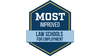 Most Improved Law Schools for Employment Badge