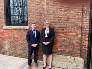 Marc Conforto and Emily Dillan '23 outside court
