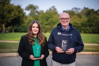 Raven Francomano '22, Most Outstanding Student in the Nation, and Professor Dwight Duncan, Most Outstanding Professor in the Nation