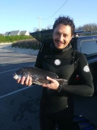 mike coute with tautog