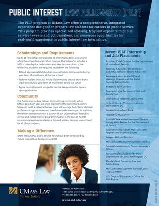 UMass Law Public Interest Law Fellowship Flyer