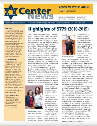 UMassD Center for Jewish Culture (CJC) Newsletter 2019