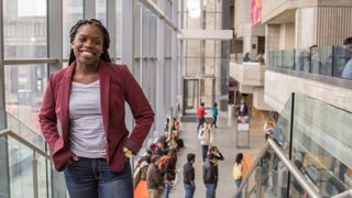 Student at the library