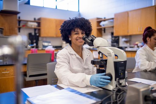 Student in lab