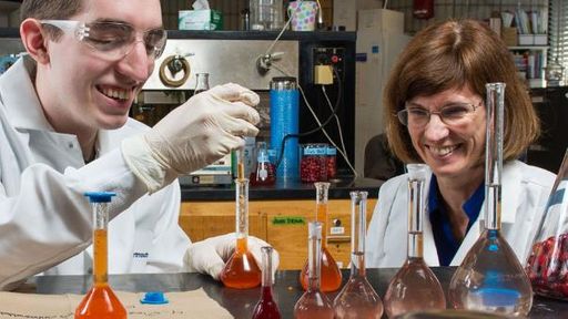 Student in Cranberry Lab with Catherine Neto