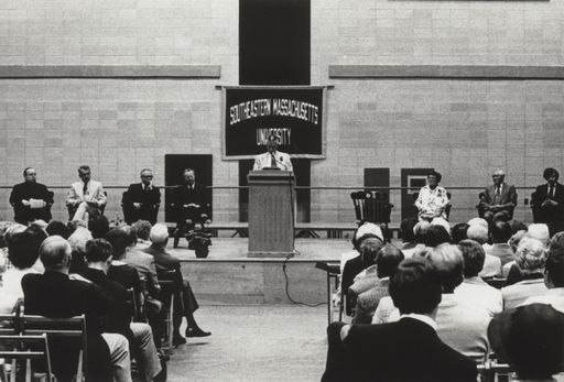 Francis Tripp at the dedication of the Tripp Athletic Center