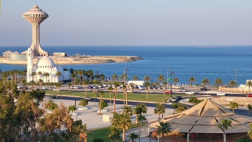 Khobar water tower and Jawza Al Qahtani Mosque - Al Khobar, Saudi Arabia