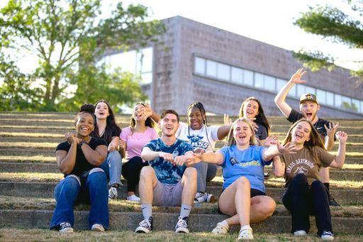 Student ambassadors in the amphitheater