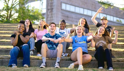 Student ambassadors in the amphitheater