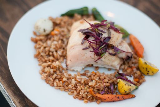 Catered Chicken dish from Celebrating Jean's Legacy: A celebration honoring Jean MacCormack as UMass Dartmouth's longest-serving chief executive.