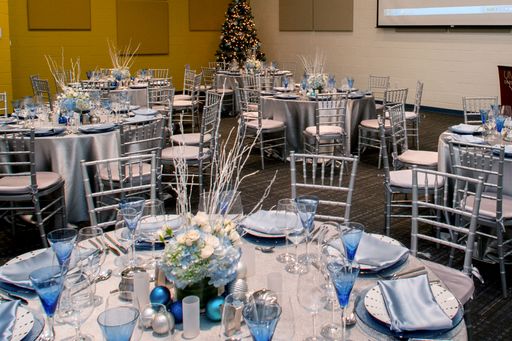 Dining Setup in Woodland Commons for the Board of Trustees Meeting