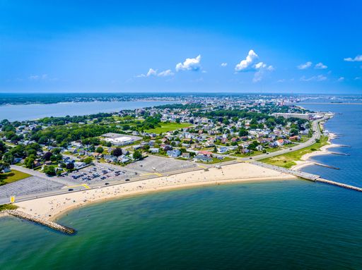 Aerial view of East Beach in New Bedford, Massachusetts