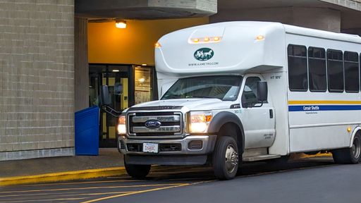 Corsair Shuttle outside of the Campus Center