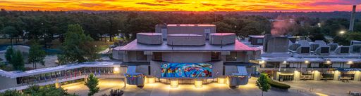 MacLean Campus Center (MCC) building at sunrise