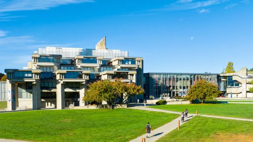 Campus Quad with the Claire T. Carney Library building in the background