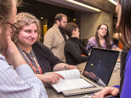 Graduate students attending a Masters in Professional Writing class